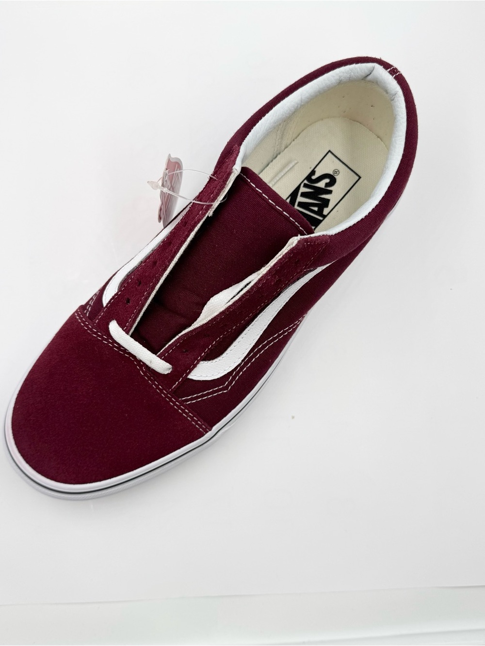 Vans Old Skool Sneakers in Burgundy/True White, Women 10 (Men 8.5) - New